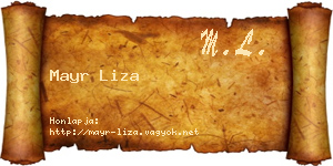 Mayr Liza névjegykártya